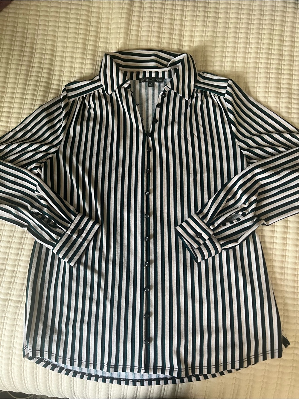 Adrianna Papell women’s button up blouse stripes